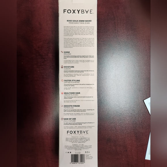 Foxy Bae Limited Edition Black and Rose Gold 25mm Curling Wand - Picture 3 of 5